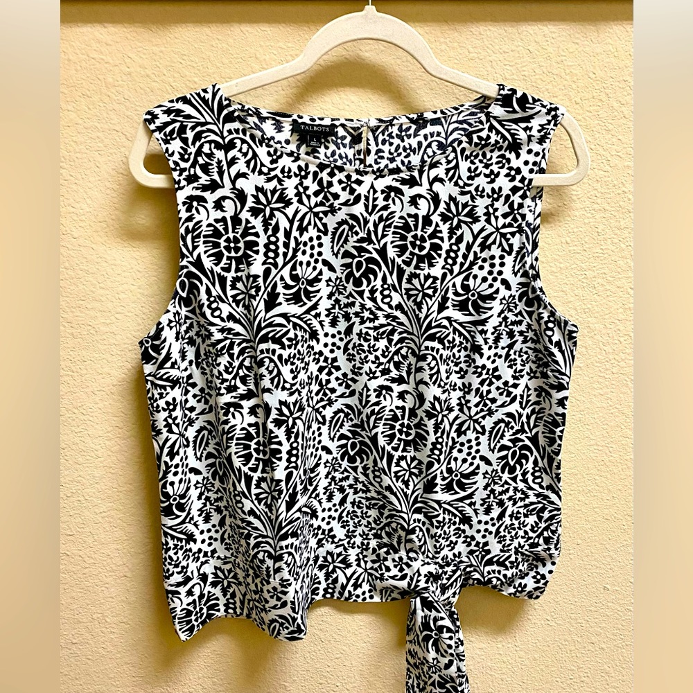 Beautiful Talbots Sleeveless Top - Abstract Floral Print
